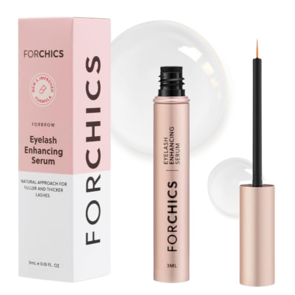 ForChics 2 in 1 Lash and Brow Growth Serum - Hormone-Free Enhancer for Thicker, Longer Lashes and Brows in 2 Weeks - Organic, Vegan and Gentle