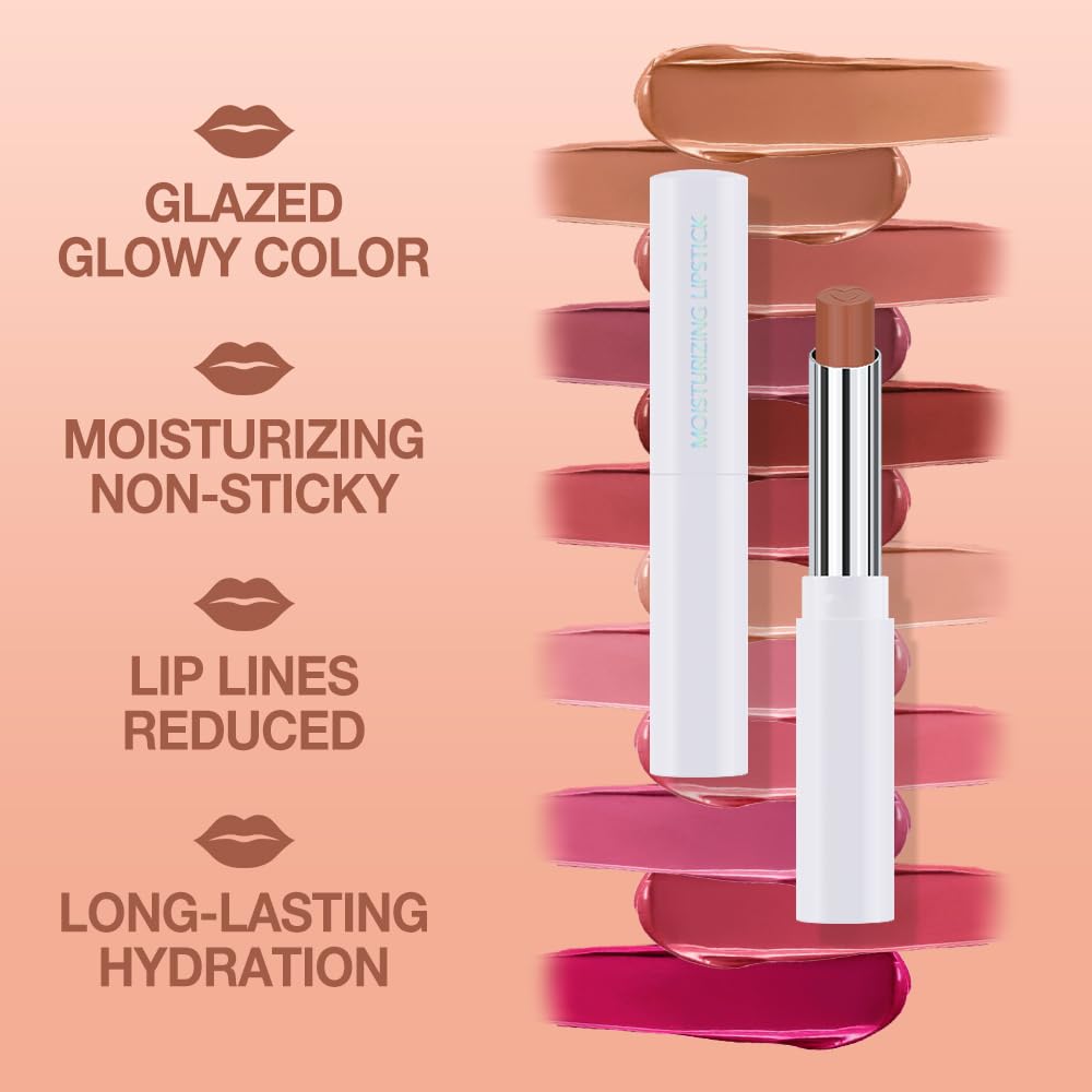 Nude Brown Tinted Lip Balm, Hydrating Sheer Soft Matte Finish Lipstick for Women, Creamy Natural Color Lip Tint Balm Lightweight And Non-greasy Lip Glow Long Lasting Waterproof for Dry Lips 02#