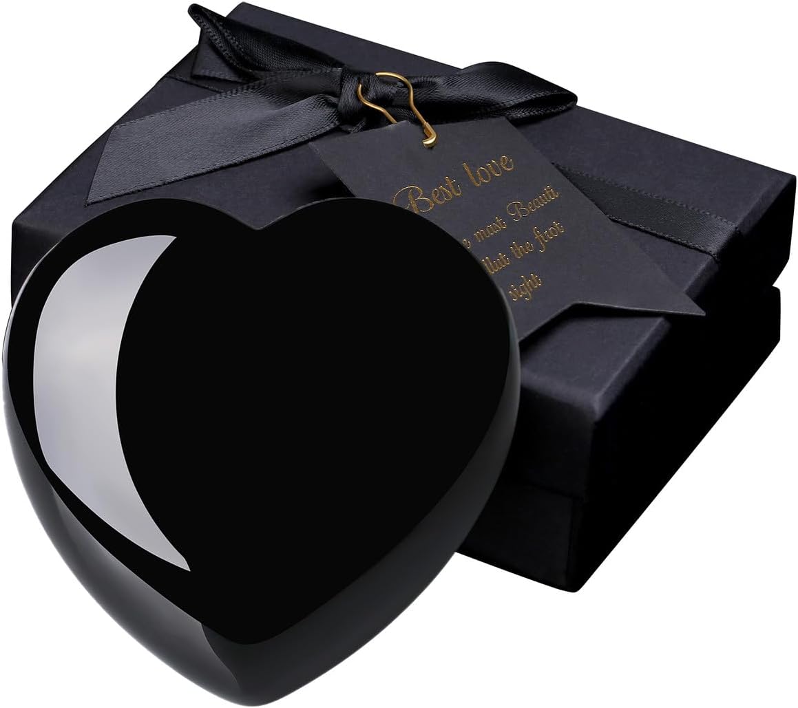 MAIBAOTA 60 mm Black Obsidian Crystal Large Heart Love Stone Healing Crystals Heart Stone for Women Natural Reiki Gemstone Polished Heart Shaped Rocks Meditation