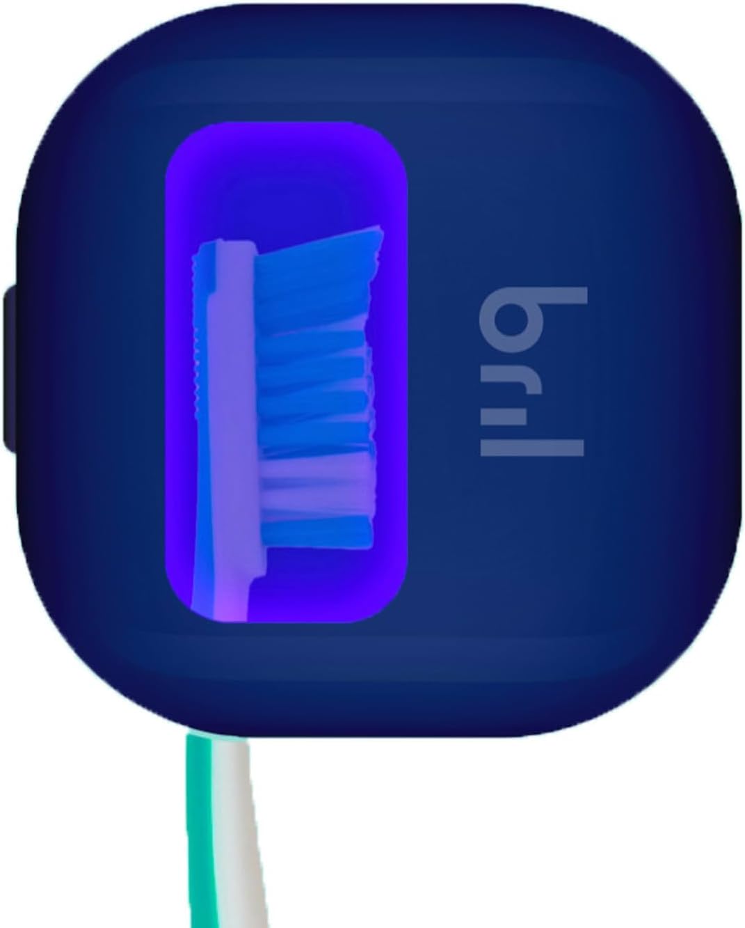 Bril UV-C Toothbrush Sanitizer and Holder, Portable Cleaner, Travel Cover, Magnetic Holder, and Rechargeable Case for Any Size Toothbrush, Navy