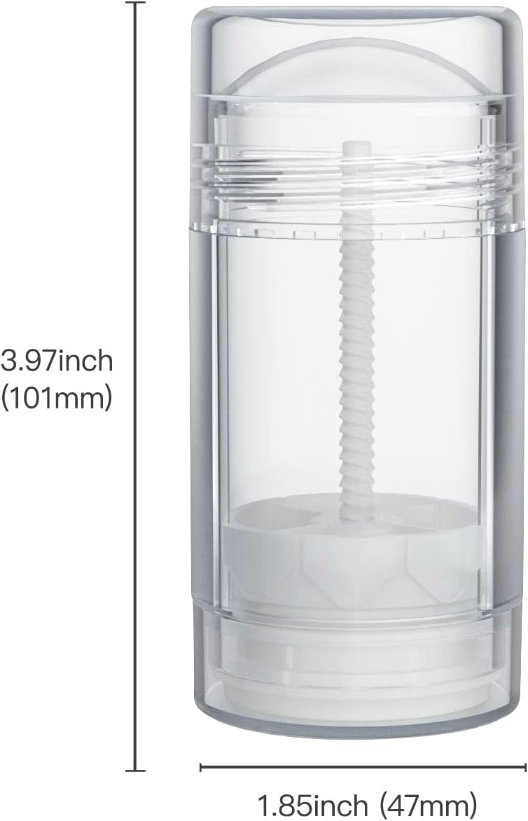 Tekson 2.5oz Empty Refillable Deodorant Containers, 3PCS Twist-UP Containers Tubes, Empty Balm Travel for Lotion Stick(Clear)