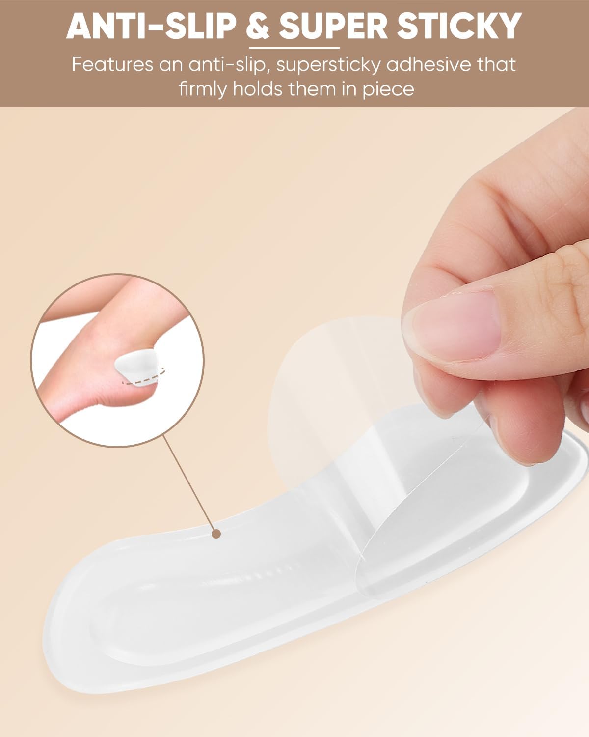 ONUEMP 6 Pairs Heel Pads for Shoes, Silicone Heel Grips Protectors and Ball of Foot Cushions for Women Men, Foot Inserts Metatarsal Pad for Shoes That are Too Big, Pain Relief