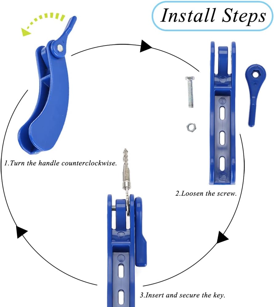 2 Pcs Key Turner Aid for Arthritis Weakened Grip - Easy Door Opening Key Extender Assist for Elderly & Disabled, Fits 2 Keys(Blue)