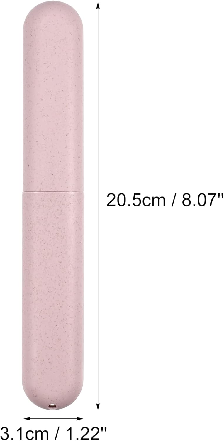 VOCOSTE 2pcs, Traveling Toothbrush Holders Case, PP Toothbrush Case for Travel Business, Pink, 8.07''x1.22''x0.83''