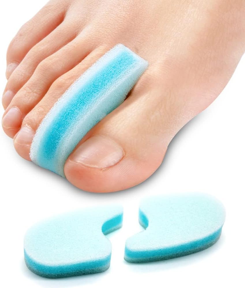 Sumiwish Foam Toe Separators, 20 Pack Breathable Toe Spacers, Reduce Friction and Relieve Corns Pain, Overlapping Toes Corrector - (Blue)