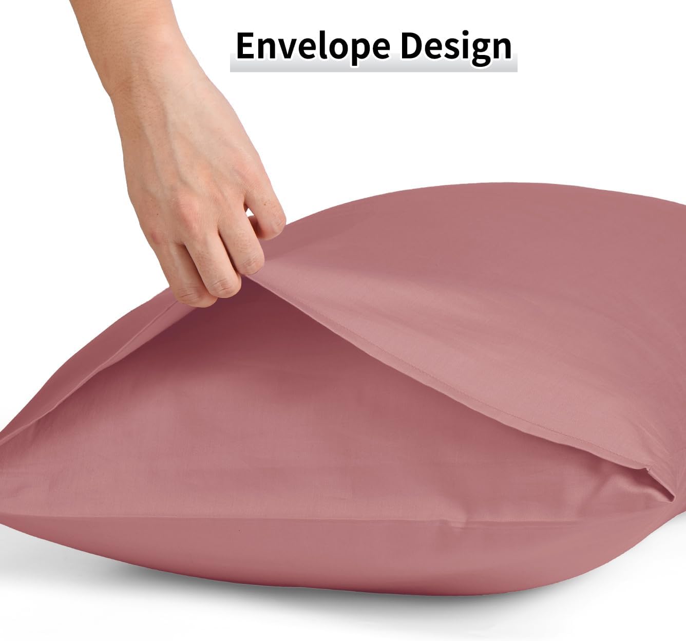 Warmstar Cotton Pillow Cases King Size Set of 2, 600 Thread Count Pillowcases 20x36 Inches, Soft Long Staple Cotton Pillowcases Breathable with Envelope Closure,Lotus Pink