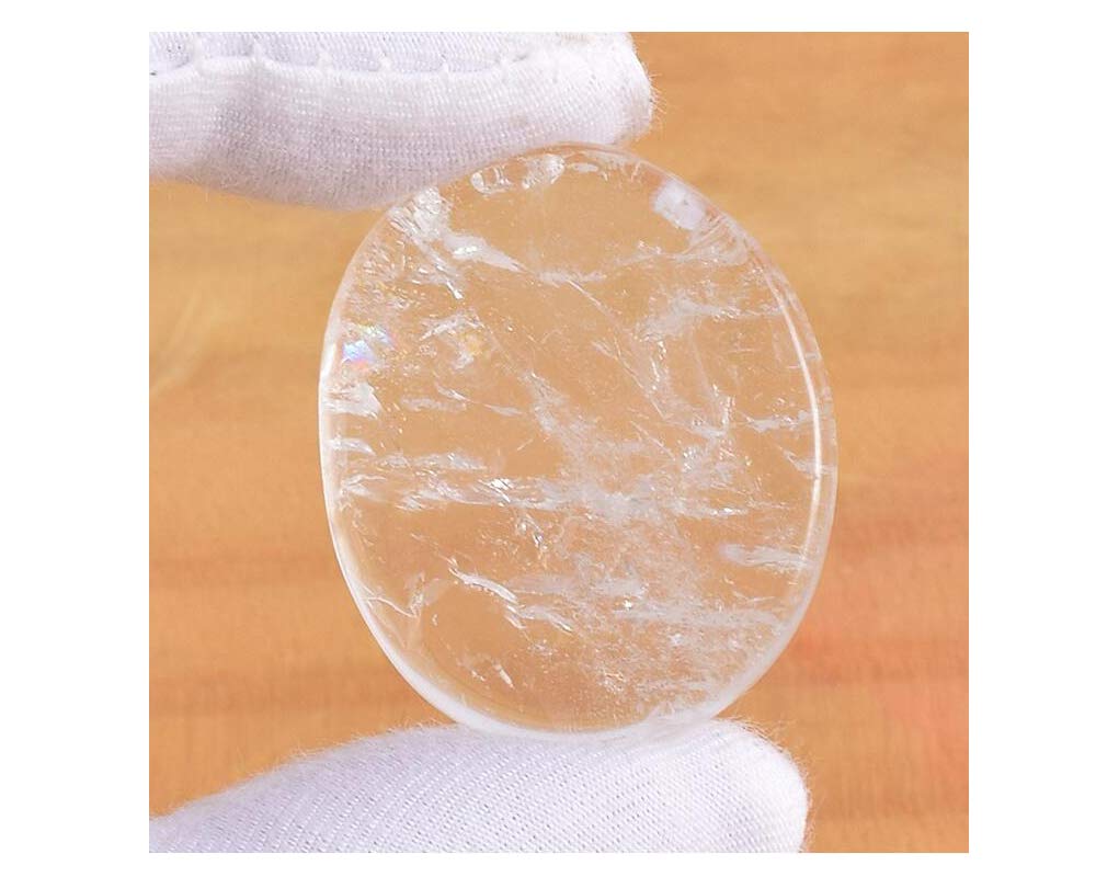 7 Pieces Natural Clear Quartz Massage Stones Set for professional or home spa (White Crystal)