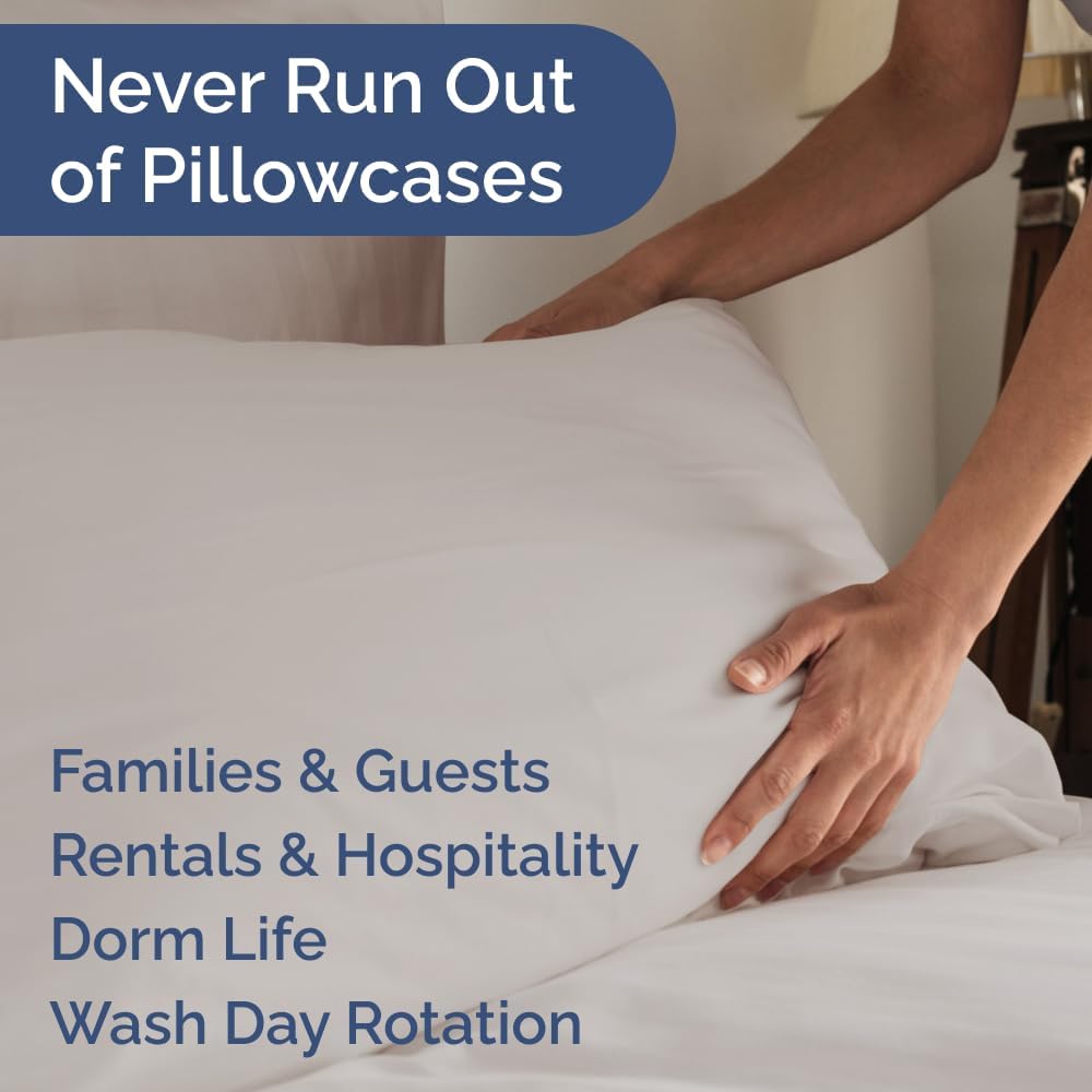 Queen Pillow Cases Set of 10 - Ultra Soft Hotel Quality Pillowcase Covers - Comfy, Cozy & Wrinkle Free - Shrink, Stain & Fade Resistant - Machine Washable Pillow Protectors - 10 Piece Set - Light Grey