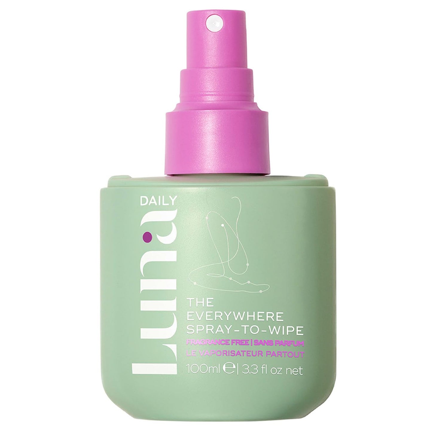 Luna Daily Body Cleansing Spray | Fragrance-Free Feminine & Body Mist | Unscented, Hydrating & Gentle | For Intimate Areas, Underarms & Travel | pH-Balanced Personal Care Essential, 100ml