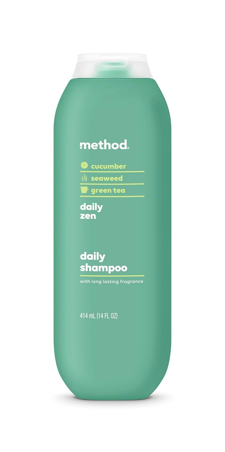 Method Everyday Shampoo, Daily Zen with Cucumber, Green Tea, and Seaweed Scent Notes, Paraben and Sulfate Free, 14 oz (Pack of 1)
