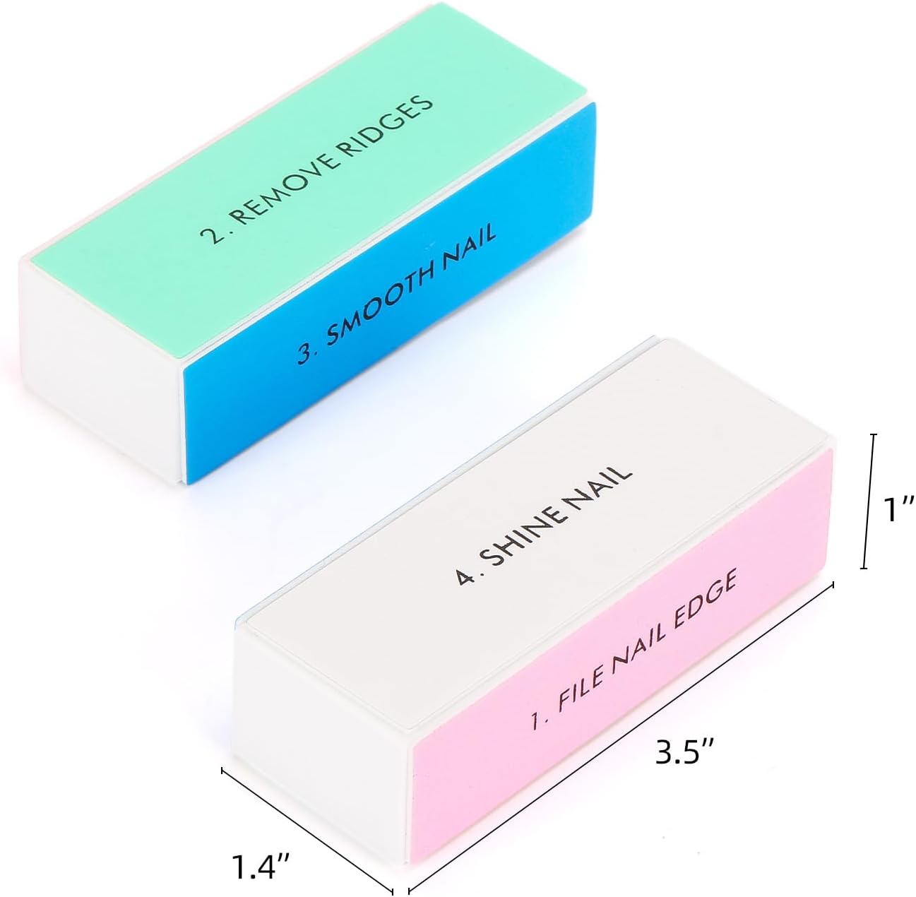 10 Pcs 4 Way Nail Buffers Blocks for Natural Nails, Nail Polishing Block Buffing Block Nail Files, Shape and Shine Nail Tool