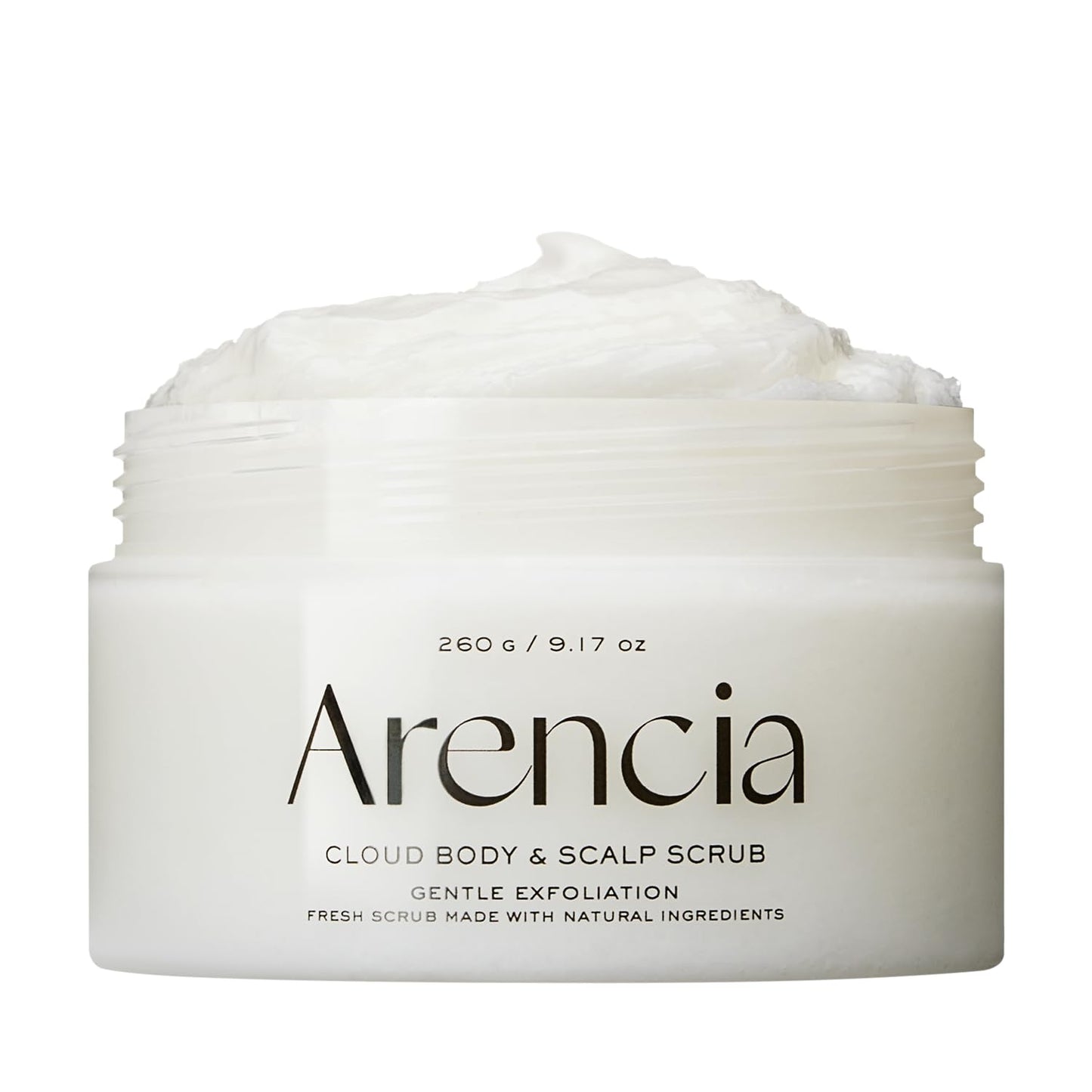 Arencia Fresh Cloud Sea Salt Body & Scalp Scrub (White) - Gentle Exfoliation for Softer, Refreshed Skin and Scalp, Korean Skin Care