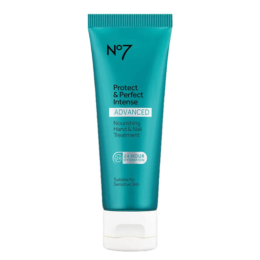No7 Protect & Perfect Intense Advanced Nourishing Hand and Nail Cream - Anti Aging Hand Cream with Vitamin B5 - Contains Matrixyl 3000+ Collagen Peptide Anti Wrinkle Technology (75 ml)