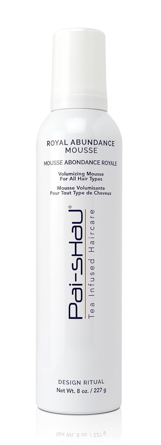 Pai-Shau Royal Abundance Mousse - Volumizing & Nourishing Hair Mousse for Styling - Adds Shine & Soft, Touchable Hold - Long Lasting Hold Ideal for All Hair Types - 8 fl. Oz