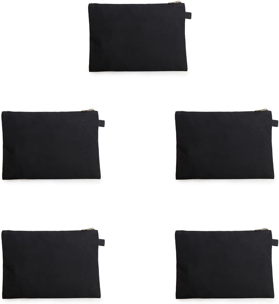 Zipper Pouch Storage Bag Simple and Stylish Women's Cosmetic and Travel Bag (Black-basic-5)