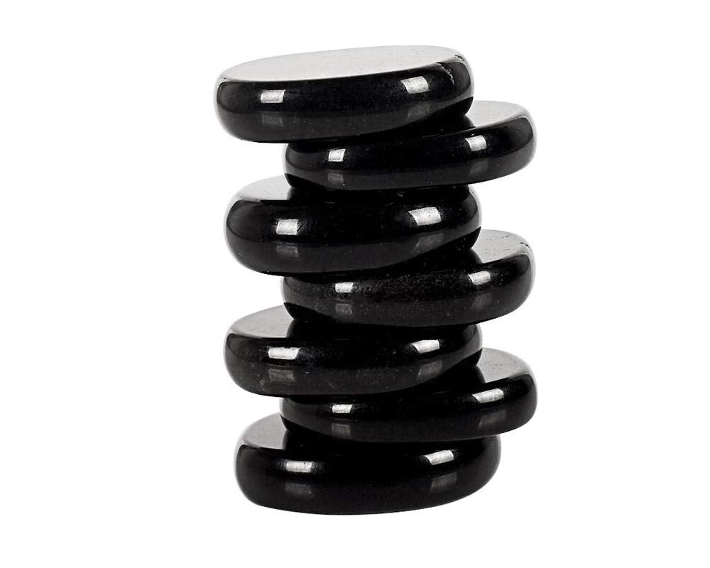 7 Pieces Natural Obsidian Massage Stones Set for Professional or Home Spa, Smooth and Natural Massage Stones (Black Obsidian)