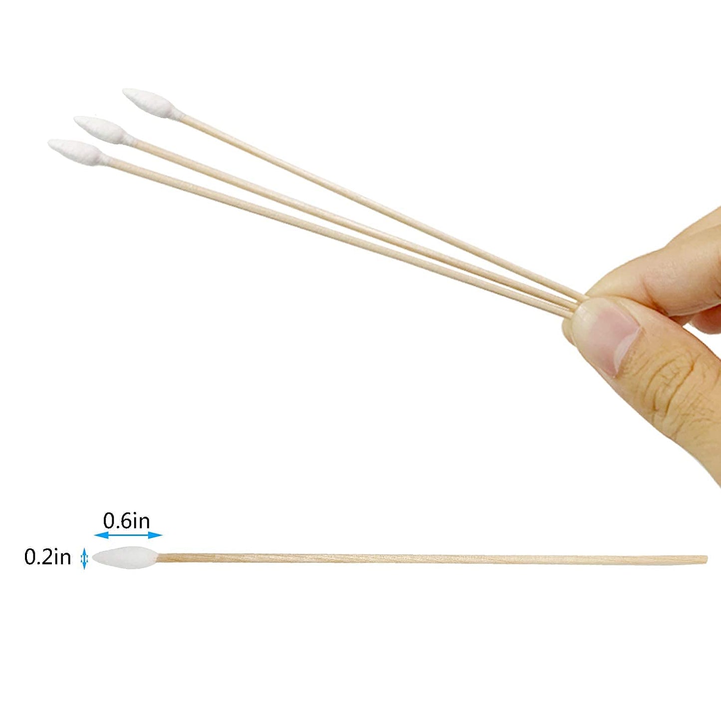 2000pcs Precision Cotton Swabs with 6'' Long Sticks for Gun Cleaning, Makeup or Pets