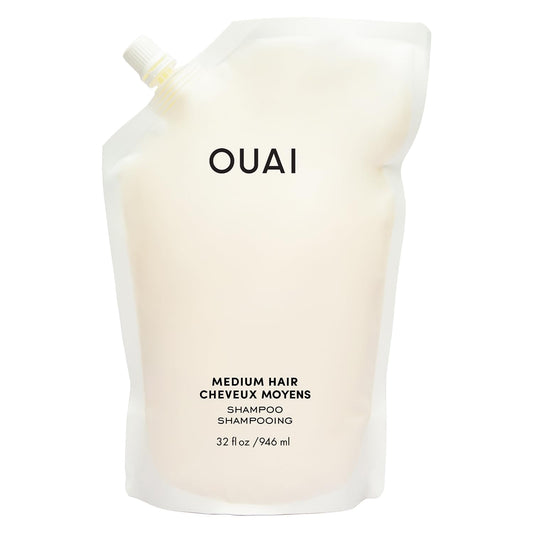 OUAI Medium Shampoo Refill - Hydrating Shampoo with Coconut Oil, Babassu, Kumquat Extract and Keratin - Strengthens, Nourishes and Adds Shine - Paraben, Phthalate and Sulfate Free Hair Care (32 Fl Oz)