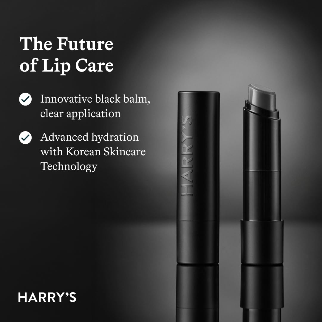 Harry's Black Lip Balm for Men - Hydrating Men's Lip Balm with Natural Finish - Korean Skincare Technology with Meadowfoam Oil