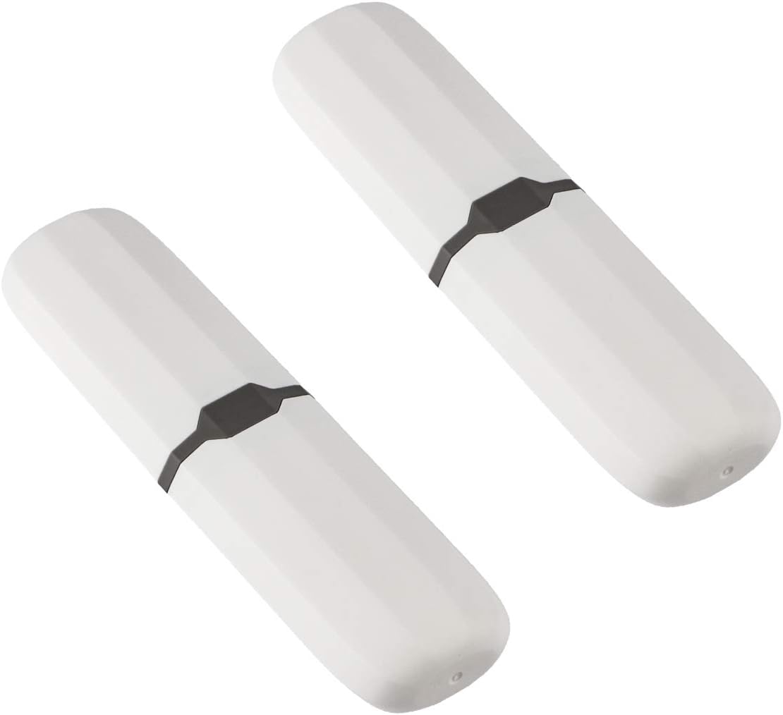 Yeeco Toothbrush Case 2 Pack, Plastic Travel Toothbrush Holder, White, 7.9'2.1'1.2' Portable