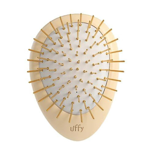 Uffy Acubrusher – 24K Gold-Plated Gua Sha Hair Brush | Ergonomic Scalp Massager for Dandruff & Hair Growth | For All Hair Types | Ideal Gift Choice in Sunshine Yellow