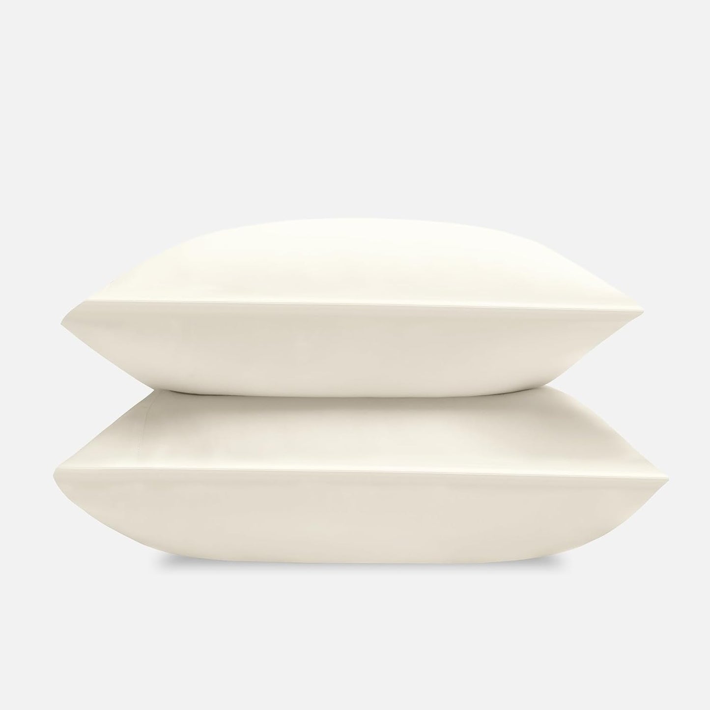 DOZ Pillowcase Set, 100% Viscose derived from Bamboo, Organically Grown, Buttery Soft, Silky, Breathable, Cooling, Oeko-TEX, High GSM, 2-Pack, Envelope Closure (King, Ivory)