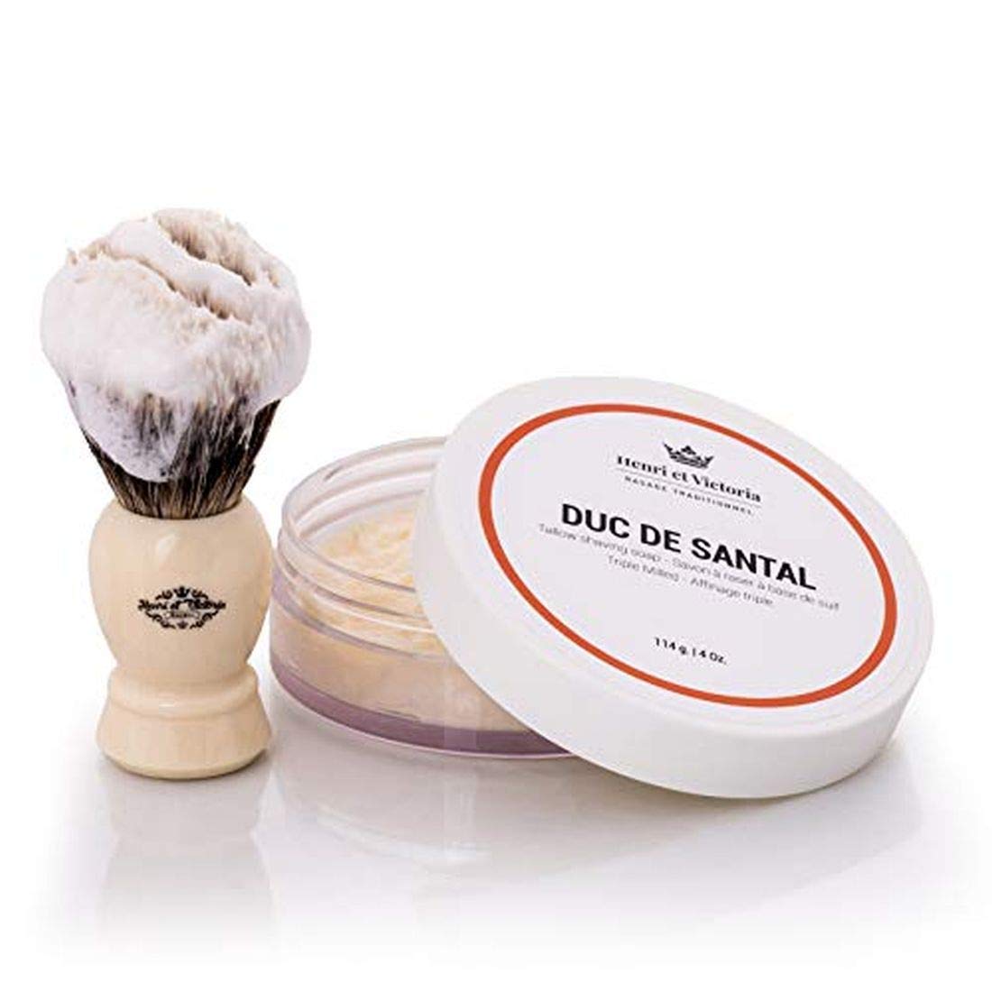 Traditional Shaving Soap For Men | Duc de Santal Fragrance | Smooth Shave, Lathers Up Nicely, Long-Lasting Scent | Triple Milled Soap, Canadian Made by Skilled Artisan 114 g (4 oz)