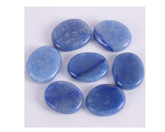 7 Pieces Natural Massage Stones Set for professional or home spa (Blue Aventurine)