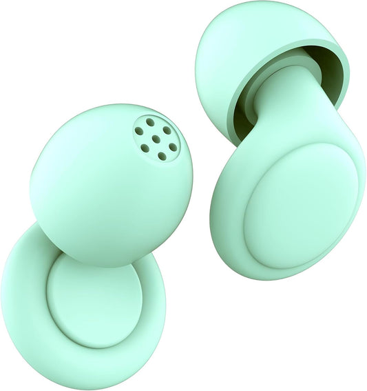 2 Noise Cancelling Ear Plugs, Beinkap Sleeping Earplugs with 12 Silicone Soft Reusable Ear Tips for Social Gatherings, Work, Sleeping, Concerts, Parenting, Conversation, 28 dB Noise Reduction