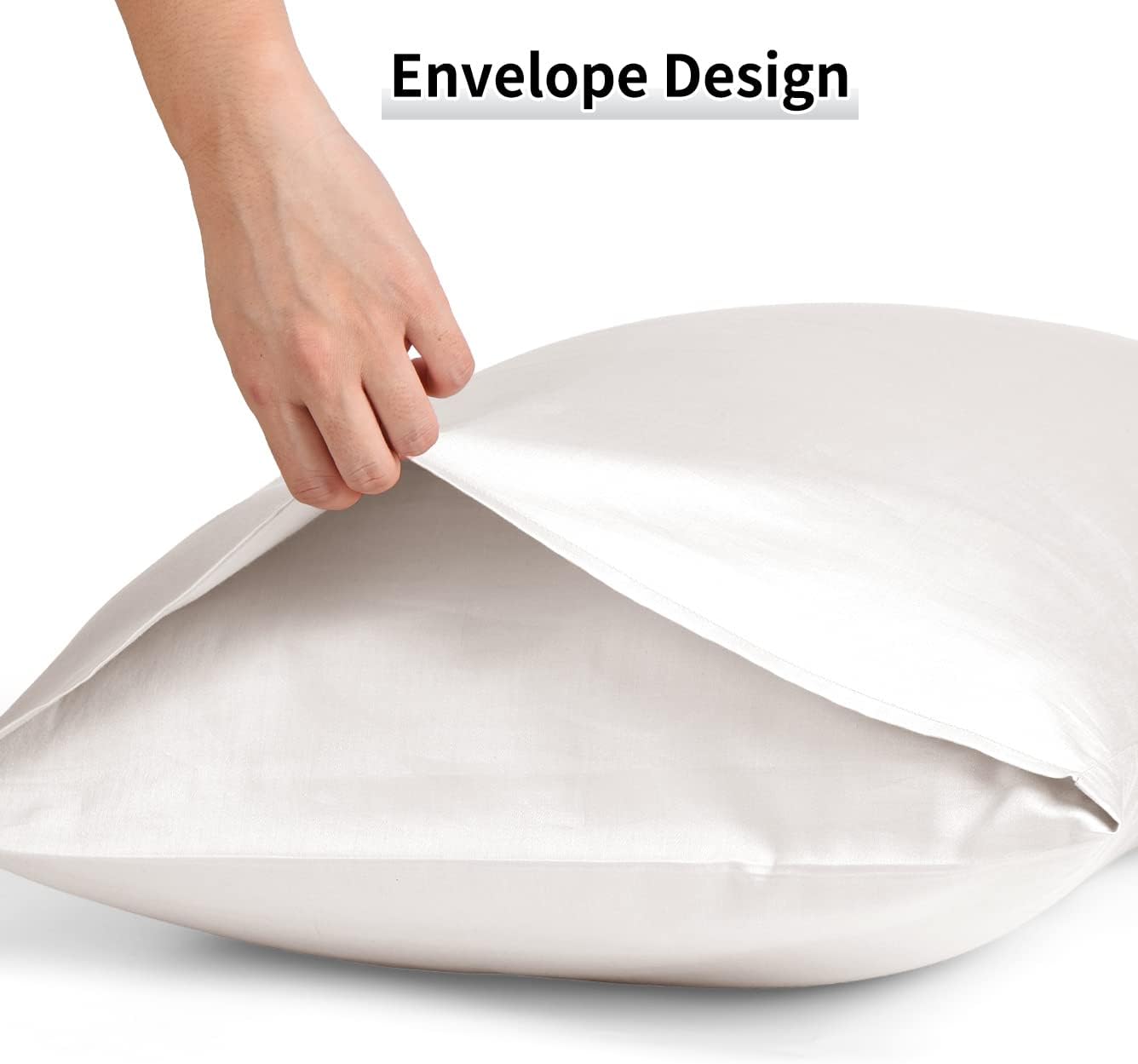 Warmstar Cotton Pillow Cases Standard Size Set of 2, 600 Thread Count Pillowcases 20x26 Inches, Soft Long Staple Cotton Pillowcases Breathable with Envelope Closure,White