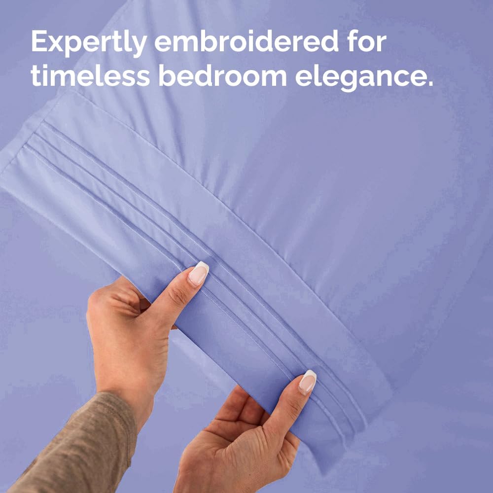 King Pillow Cases Set of 4 - Ultra Soft Hotel Quality Pillowcase Covers - Comfy, Cozy & Wrinkle Free - Shrinkage, Stain and Fade Resistant - Machine Washable Pillow Protectors - 4 Piece Set - Lavender