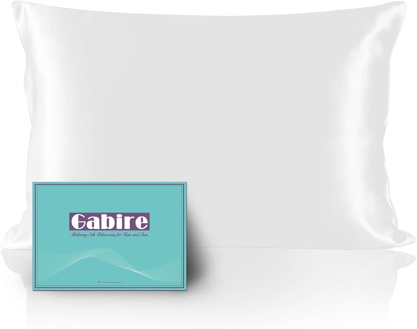 Mulberry Silk Pillowcase for Hair and Skin Prevent Acne Pillow Cases Both Sides Real Silk Pillowcases Organic Silk Pillowcase with Hidden Zipper, White, King (20"×36")