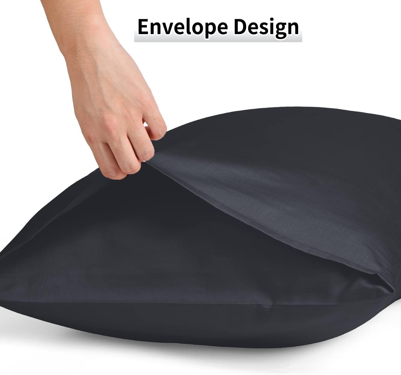 Warmstar Cotton Body Pillow Cover 1 Pack, 600 Thread Count Body Pillow case 20"x54", Long Body Pillow Case Cover Soft Breathable with Envelope Closure,Black