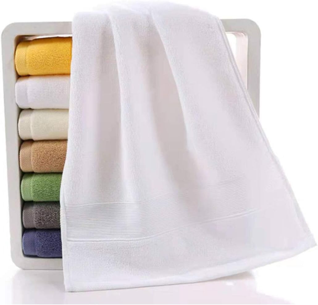 Hand Towels for Bathroom-100% Cotton Hand Towel (14 x 30Inch), Highly Absorbent and Quick Dry Face Washcloth, Home Soft Premium Towel for Hotel, Bath, Kitchen and Spa, Set of 2 (White)