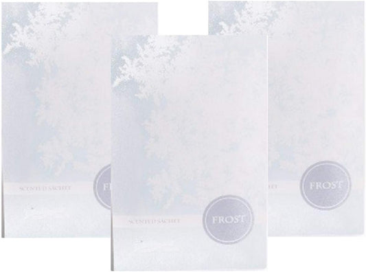 Floral Simplicity Frost Scented Sachets Pack of 3, Fall & Winter - Long-Lasting Scented Bags, Home Fragrance & Deodorizer, Air Freshener & Deodorizer for Closet, Room, or Cars, Made in USA