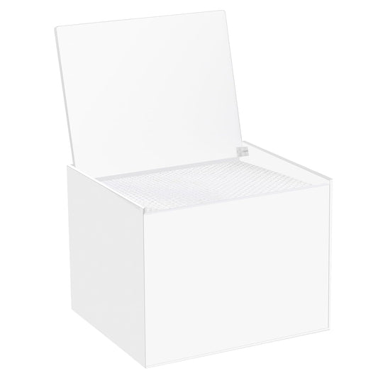 Disposable Face Towel Storage Box Compatible with Facial Towel XL, Acrylic Disposable Face Towelette Holder Container, White