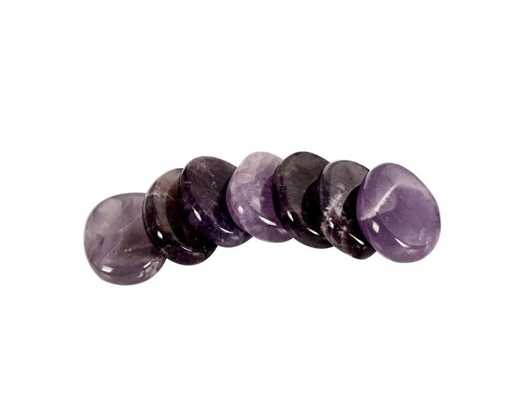 7 Pieces Natural Amethyst Healing Crystal Massage Stones Set for Professional or Home Spa, Smooth and Natural Massage Stones (Amethyst)