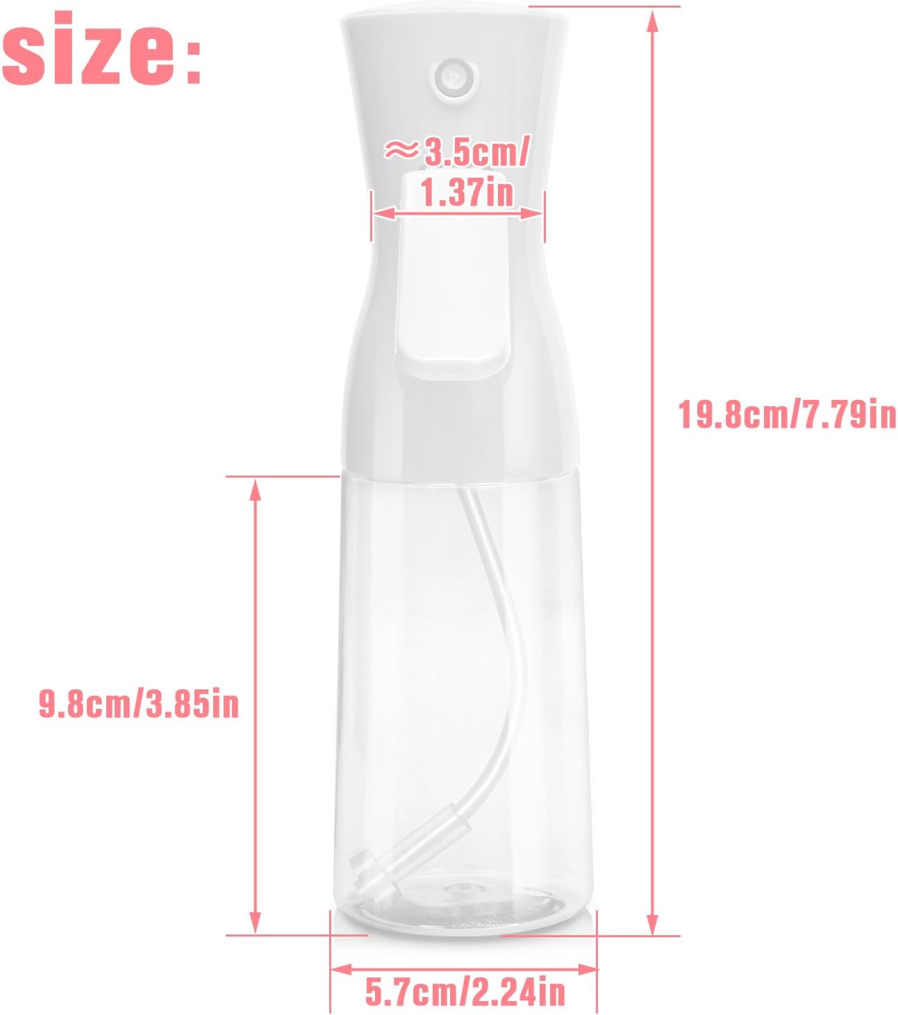 Continuous Spray Bottle,Hair Spray Bottle,Plants Water Spray Mist Bottle,Ultra-Fine Spray Bottle for Hair,Skincare, Plant Care, Pet Grooming, Cleaning(White)