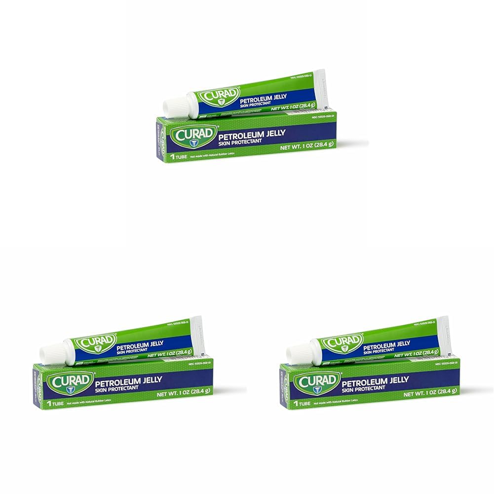 CURAD Petroleum Jelly, Skin Protectant and Moisturizer, 1 oz. Tube (Pack of 3)