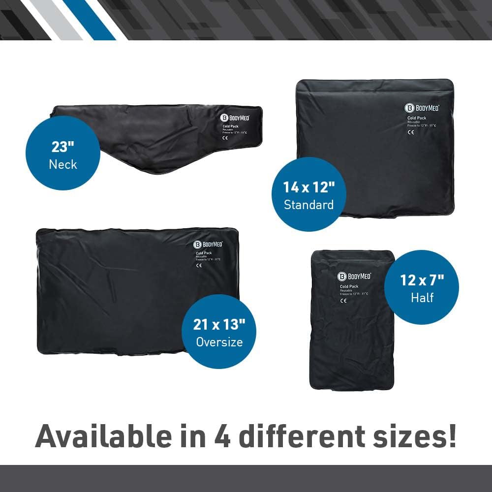 BodyMed Heavy Duty Reusable Urethane Ice Pack for Neck - Professional Grade Cold Therapy for Injuries, Aches, Swelling, Bruises, Sprains - 23 in. Long (Neck Contour)