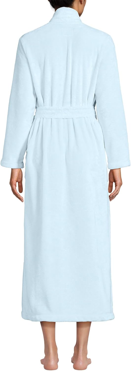 Lands' End Women's Cozy Plush Long Wrap Robe