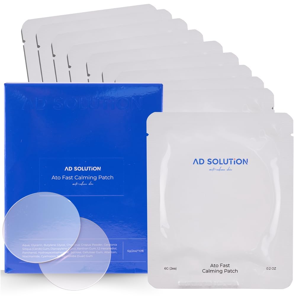 Ato Fast Calming Patch for Skin Redness, Itching & Flare-Ups – Soothing Hydrogel for Sensitive Skin with Cica & Panthenol – 10 Pairs