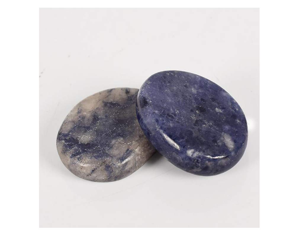 7 Pieces Natural Massage Stones Set for professional or home spa (Blue-Vein Stone)