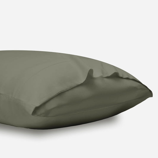 DOZ Pillowcase Set, 100% Viscose derived from Bamboo, Organically Grown, Buttery Soft, Silky, Breathable, Cooling, Oeko-TEX, High GSM, 2-Pack, Envelope Closure (Queen, Olive)
