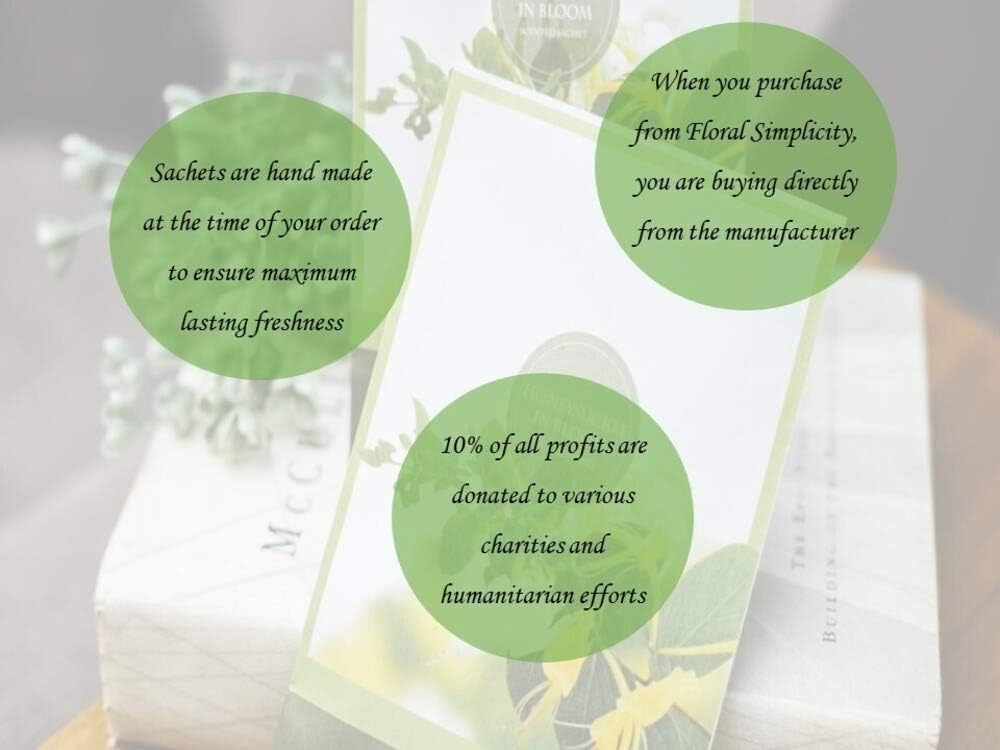 Lily Scented Sachets Pack of 6, Spring and Summer - Long-Lasting Scented Bags, Home Fragrance, Air Freshener & Deodorizer for Closet, Room, Drawer, or Cars, Made in USA