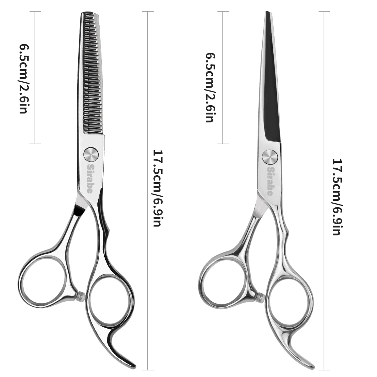 Hair Cutting Scissors Thinning Shears Kit, 6.5 inch Professional Haircut Scissors for Beard Trimming Shaping with Comb Case, Hairdressing Shears Set