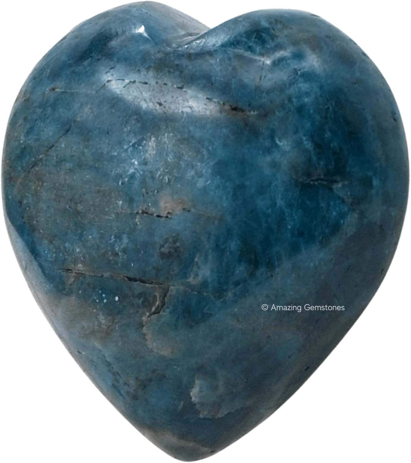 Green Apatite Crystal Heart Palm Stone - Pocket Massage Worry Stone for Natural Body Chakra Balancing, Reiki Healing and Crystal Grid