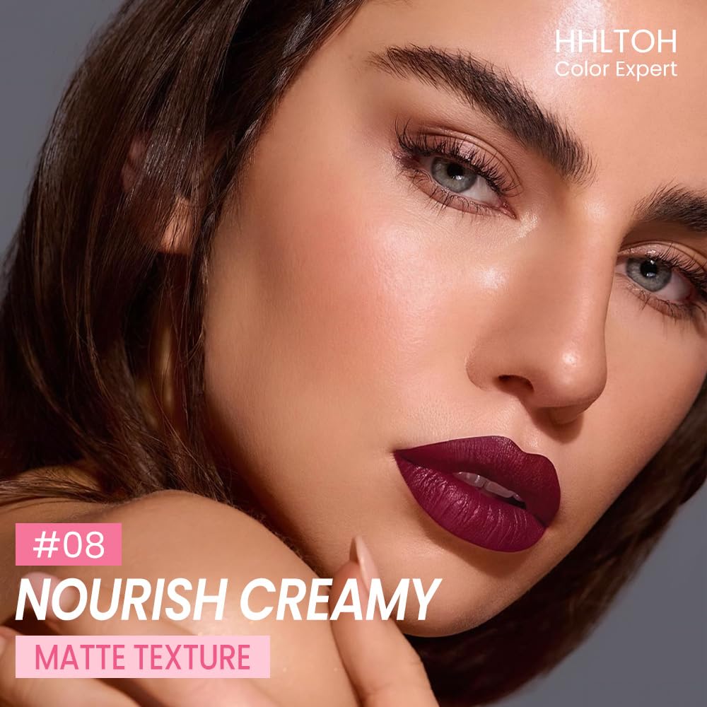 Honey Lipstick Tinted Lip Balm - Matte Tint Cream Lipsticks for All Skin Tones, Hydrating Lip Stain, Can be Buildable Blendable Nourishing Moisturizing Suitable for Women to Every Day Makeup 08