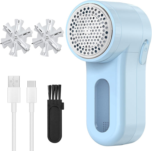 Fabric Shaver Lint Shaver, Electric Lint Remover with 13-Blades, Sweater Shaver USB Rechargeable Fabric Pilling Remover for Clothes, Couch, Beddings