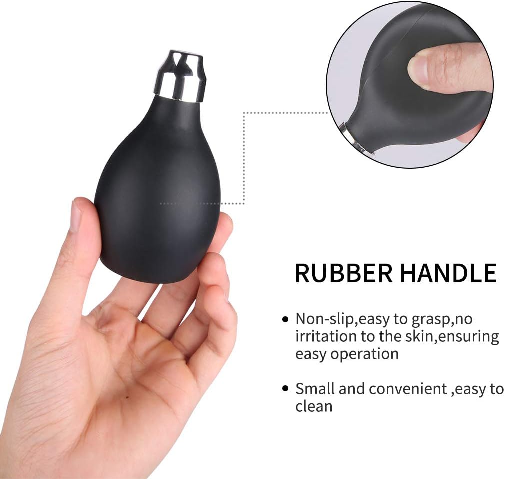 PRO BARBER Powder Barber Spray Bottle, Empty Powder Blower, 3.38oz/100ml Refillable Hair Fiber Applicator Use for Dry Shampoo - Black